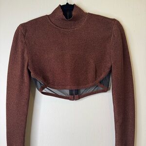 Herve Leger Metallic Brown set got the skirt to altered to fit a small. Worn 1